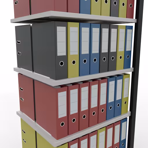Figure n° 8 de l'article, étagère de bureau, système enfichable MULTIplus150, 2300 x 750 x 600 mm, 7 étagères, barres de longueur, noir/gris clair du groupe de produits étagères de bureau de la marque Schulte Lagertechnik