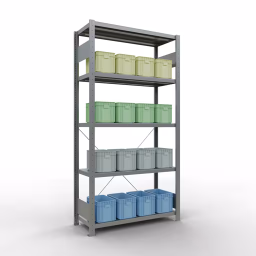 Étagère de base, étagère, système enfichable MULTIplus250, 2000 x 1000 x 400 mm, 5 étagères, galvanisée de la marque Schulte Lagertechnik de la gamme de produits du système enfichable