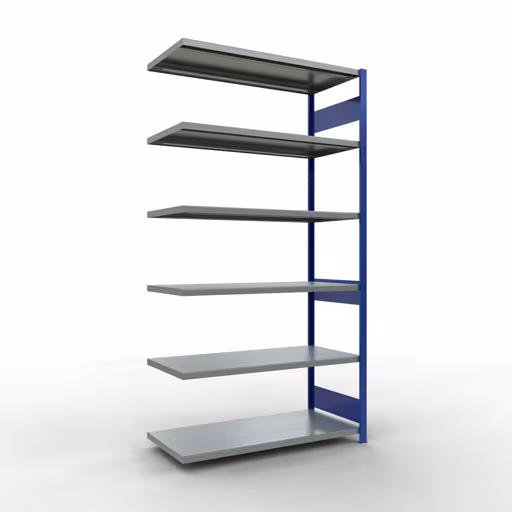 Figure n° 14 de l'article, système d'étagères MULTIplus250, système enfichable, 2500 x 1300 x 600 mm, 6 étagères, RAL 5010 bleu gentiane/galvanisé du groupe de produits système enfichable de Schulte Lagertechnik