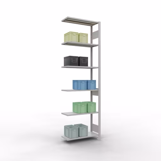 Rayonnage supplémentaire, étagère, système enfichable MULTIplus150, 2500 x 750 x 300 mm, 6 étagères, gris clair RAL 7035 de la marque Schulte Lagertechnik de la gamme de produits du système enfichable