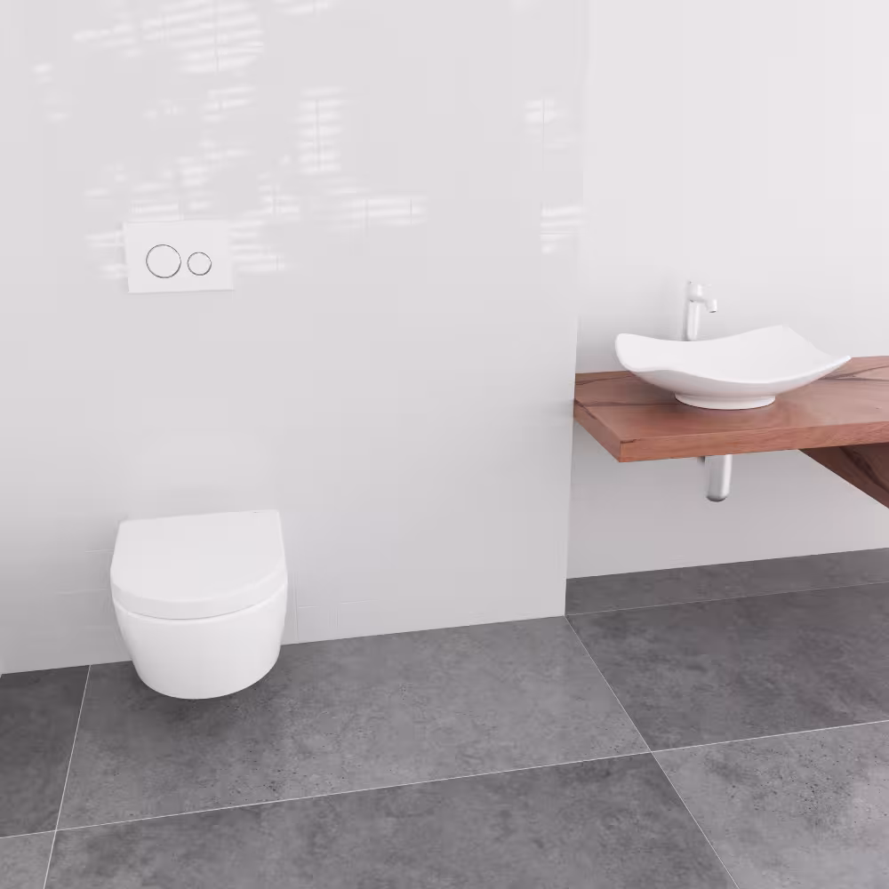 Un'altra vista dell'articolo Sedile WC compatto D700 bianco forma a D con chiusura ammortizzata, tra gli altri ME di Starck, Laufen Pro della categoria Ceramiche da bagno