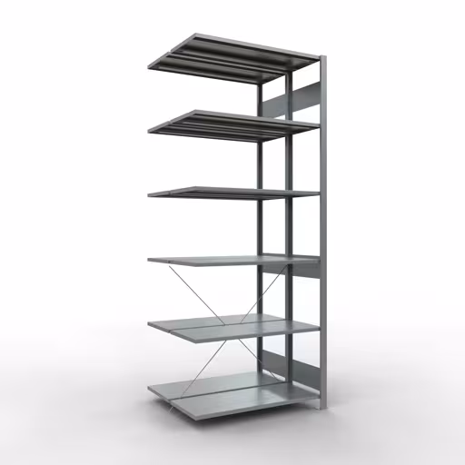 Figura n. 14 dell'articolo scaffale aggiuntivo, scaffale doppio, sistema a innesto per scaffali MULTIplus150, 2500 x 1000 x (2x400) mm (AxLxP), 2x6 ripiani, traversa, zincato dal gruppo di prodotti scaffali della marca Schulte Lagertechnik