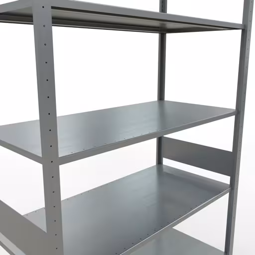Scaffale base, scaffale, sistema a innesto MULTIplus150, 3000 x 1300 x 600 mm (AxLxP), 7 ripiani, barre longitudinali, zincato di Schulte Lagertechnik della categoria Sistema a innesto