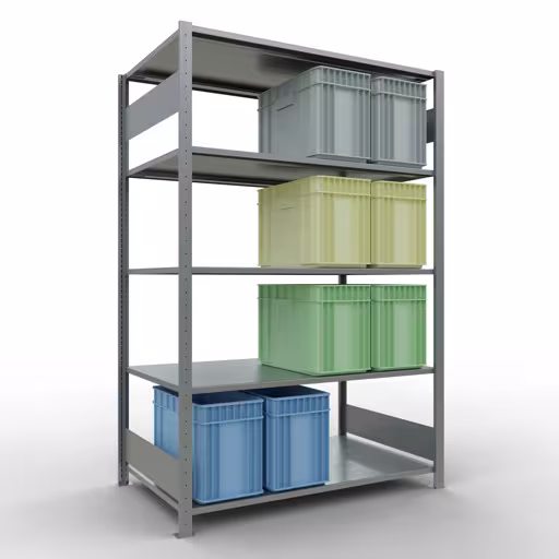 Image du produit n° 12 de l'article étagère de base, étagère système enfichable MULTIplus150, 2000 x 1300 x 800 mm, 5 étagères, galvanisée de la gamme de produits système enfichable de Schulte Lagertechnik
