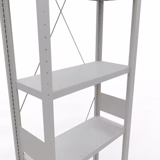 Scaffale base, scaffale, sistema a innesto MULTIplus250, 3000 x 750 x 300 mm (AxLxP), 7 ripiani, traversa, RAL 7035 grigio chiaro della marca Schulte Lagertechnik dalla gamma di prodotti del sistema a innesto