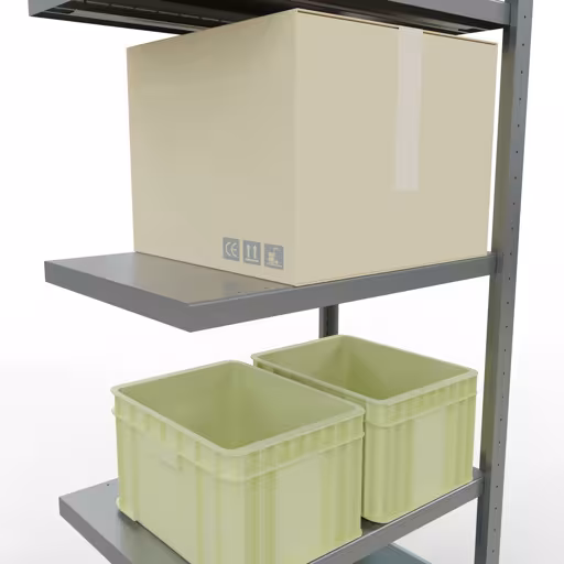 Scaffali aggiuntivi, scaffali, sistema a innesto MULTIplus250, 2000 x 750 x 500 mm (AxLxP), 5 ripiani, barre longitudinali, zincato di Schulte Lagertechnik della categoria Sistemi a innesto