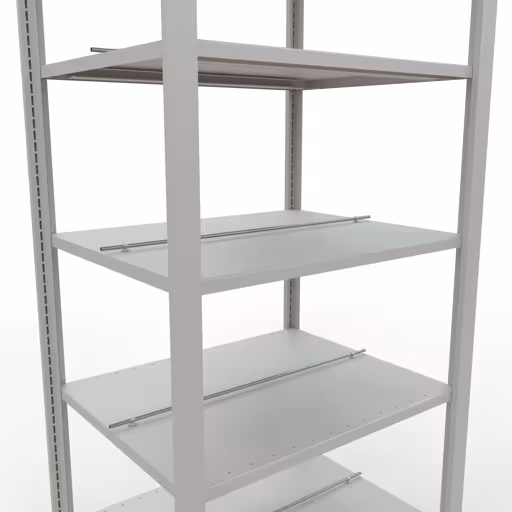 Figure n° 8 de l'article étagère de base, étagère de bureau, système enfichable MULTIplus150, 2300 x 750 x 600 mm, 7 étagères, avec butée centrale, gris clair de la gamme d'étagères de bureau de Schulte Lagertechnik