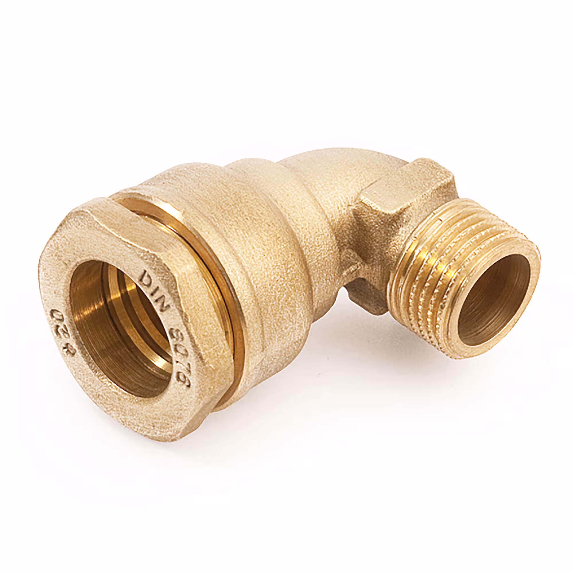 Angle avec transition du tube PE au filetage extérieur, raccords en laiton pour tube PE, réf. 480021H042000A