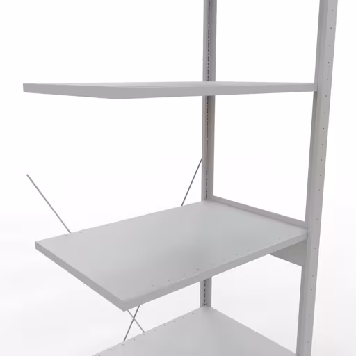 Rayonnage supplémentaire, étagère, système enfichable MULTIplus150, 2500 x 750 x 500 mm (HxLxP), 6 étagères, traverse, RAL 7035 gris clair avec le numéro d'article. 32656-75 Rayonnage supplémentaire, étagère, système enfichable MULTIplus150, 2500 x 750 x 500 mm, 6 étagères, traverse, gris clair RAL 7035 de Schulte Lagertechnik de la catégorie des systèmes enfichables
