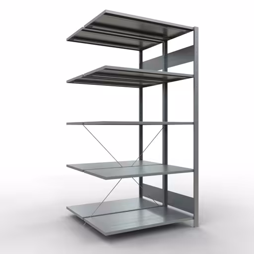 Figura n. 16 dell'articolo scaffale aggiuntivo, scaffale doppio, sistema di scaffali MULTIplus150, 2000 x 1000 x (2x500) mm (AxLxP), 2x5 ripiani, traversa, zincato dal gruppo di prodotti scaffali della marca Schulte Lagertechnik