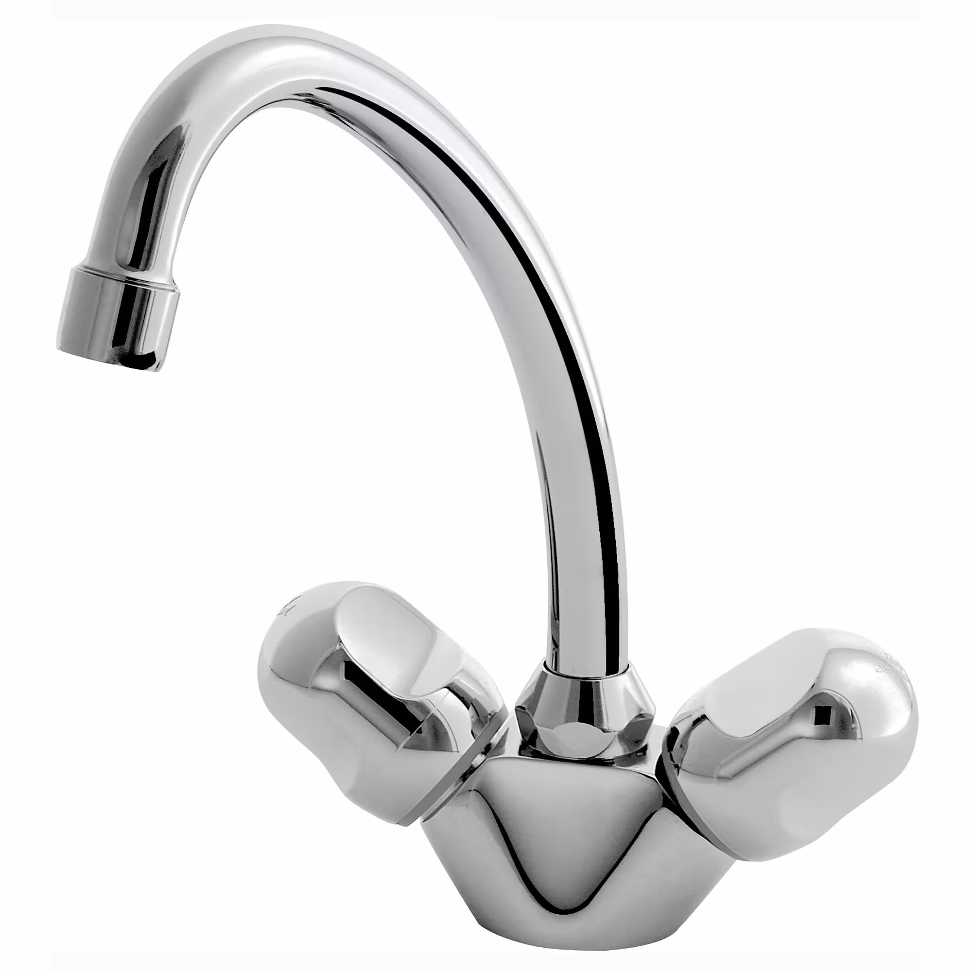 Miscelatore lavabo a due maniglie con catena design LUNA Z di sanicomfort Miscelatore lavabo a due maniglie con catena design LUNA Z, rubinetteria lavabo, art. 1750356