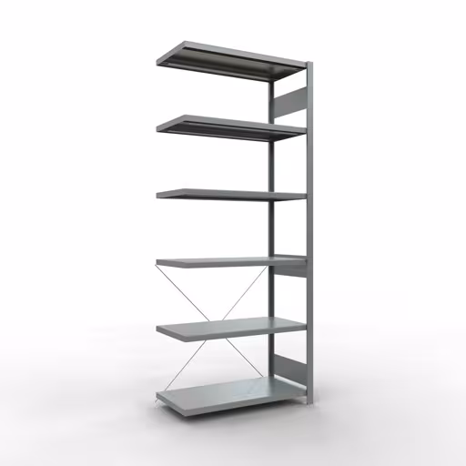 Rayonnage supplémentaire, étagère, système enfichable MULTIplus330, 2500 x 1000 x 500 mm (HxLxP), 6 étagères, traverse, galvanisé, étagère supplémentaire, réf. 13956