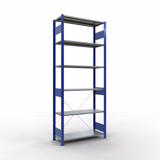 Image du produit n° 15 de l'article étagère de base, étagère, système enfichable MULTIplus150, 2500 x 1000 x 400 mm, 6 étagères, RAL 5010/galvanisé de la gamme de produits du système enfichable de Schulte Lagertechnik