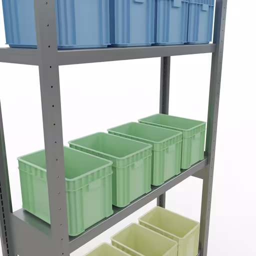 Scaffale base, scaffale, sistema a innesto MULTIplus250, 3000 x 1000 x 300 mm (AxLxP), 7 ripiani, barre longitudinali, zincato della categoria scaffale base con GTIN 4004514282170 Scaffale base, scaffale, sistema a innesto MULTIplus250, 3000 x 1000 x 300 mm (AxLxP), 7 ripiani, barre longitudinali, zincato della marca Schulte Lagertechnik della gamma dei sistemi a innesto