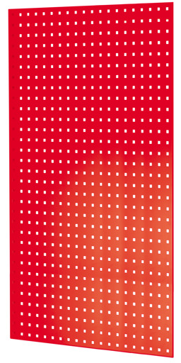 Pannello laterale in pannello forato, 90 x 1250 x 800 mm (A x P), RAL 3000 rosso fuoco, accessori, articolo n. 35684-R