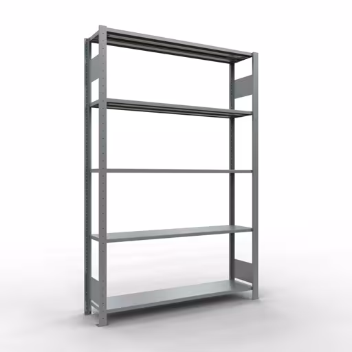 Scaffale base, scaffale, sistema a innesto MULTIplus150, 2000 x 1300 x 300 mm (AxLxP), 5 ripiani, barre longitudinali, zincato di Schulte Lagertechnik con l'articolo n. 12730-130-LR