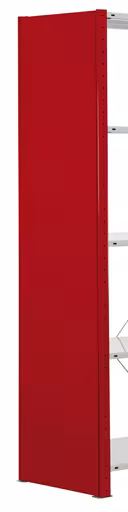 Pannello laterale in lamiera massiccia, 90 x 1300 x 800 mm (A x P), RAL 3000 rosso fuoco di Schulte Lagertechnik con l'articolo n. 25014-R
