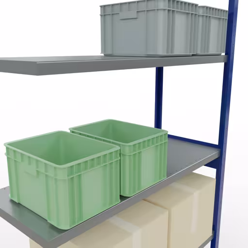 Rayonnage supplémentaire, étagère, système enfichable MULTIplus250, 3000 x 1300 x 500 mm, 7 étagères, RAL 5010 bleu gentiane/galvanisé de Schulte Lagertechnik de la catégorie système enfichable