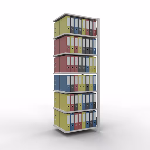 Figura n. 16 dell'articolo scaffali componibili, scaffali per ufficio, sistema a innesto MULTIplus150, 2300 x 750 x 600 mm, 7 ripiani, grigio chiaro del gruppo di prodotti scaffali per ufficio della marca Schulte Lagertechnik