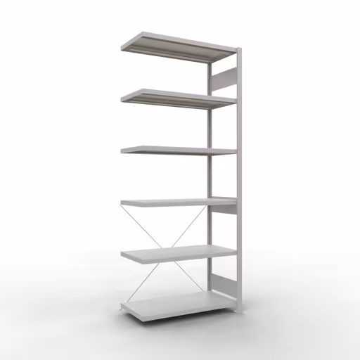 , système d'étagères enfichables MULTIplus250, 2500 x 1000 x 500 mm, 6 étagères, RAL 7035 gris clair de Schulte Lagertechnik de la catégorie des systèmes enfichables