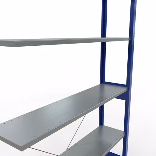 Étagère supplémentaire, étagère, système enfichable MULTIplus150, 2500 x 1300 x 300 mm (HxLxP), 6 étagères, traverse, RAL 5010 bleu gentiane/galvanisé de la catégorie étagère supplémentaire avec le GTIN 4004514279743 Rayonnage supplémentaire, étagère, système enfichable MULTIplus150, 2500 x 1300 x 300 mm, 6 étagères, RAL 5010 bleu gentiane/galvanisé de la marque Schulte Lagertechnik de la gamme de produits du système enfichable