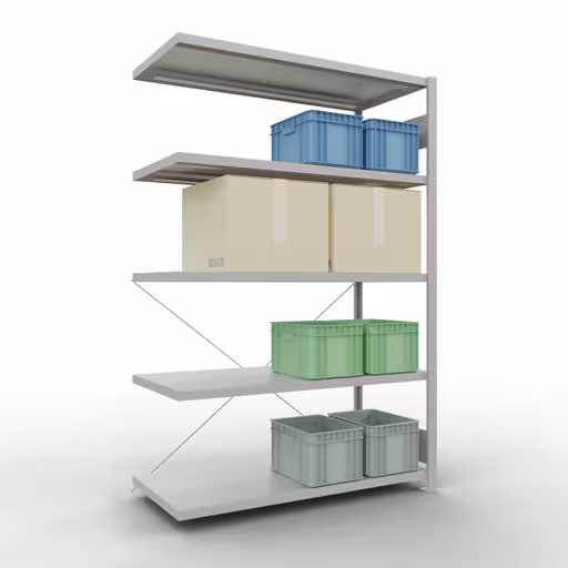 Figure n° 9 de l'article étagère supplémentaire pour système enfichable 2000x1300x600 mm, type 250 kg, gris clair du groupe de produits système enfichable de Schulte Lagertechnik