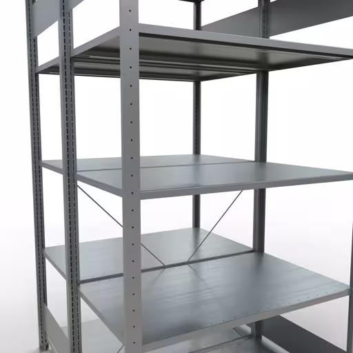 Image du produit n° 13 de l'article étagère de base, étagère double, étagère système enfichable MULTIplus150, 2000 x 1000 x (2x600) mm (HxLxP), 2x5 étagères, traverse, galvanisée Figure n° 13 de l'article étagère de base, étagère double, système d'étagères enfichables MULTIplus150, 2000 x 1000 x (2x600) mm, 2x5 étagères, galvanisées du groupe de produits étagères de la marque Schulte Lagertechnik.