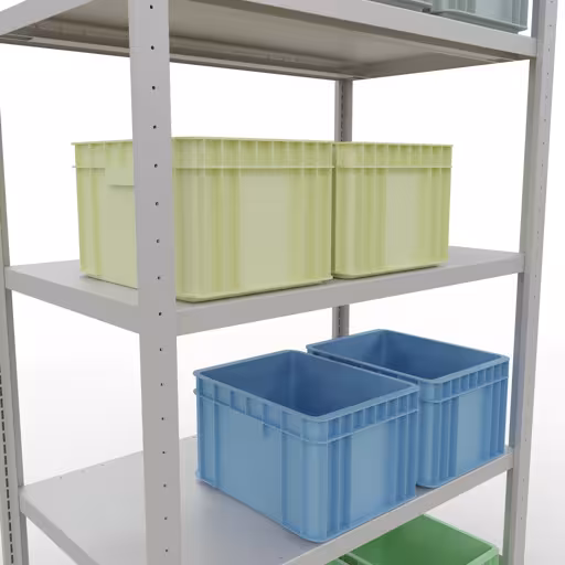 Figure n° 9 de l'article étagère de base, système d'étagères enfichables MULTIplus250, 2000 x 1000 x 600 mm, 5 étagères, gris clair RAL 7035 du groupe de produits système enfichable de la marque Schulte Lagertechnik