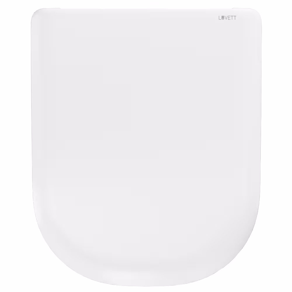 Figura n. 7 dell'articolo sedile WC D900 forma a D bianco con chiusura ammortizzata del gruppo di prodotti in ceramica per bagno della marca LUVETT