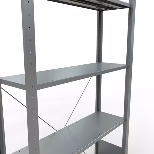 Scaffale base, scaffale, sistema a innesto MULTIplus150, 2000 x 1000 x 300 mm (AxLxP), 5 ripiani, traversa, zincato della categoria scaffale base con GTIN 4004514202550 Scaffale base, scaffale, sistema a innesto MULTIplus150, 2000 x 1000 x 300 mm (AxLxP), 5 ripiani, traversa, zincato della marca Schulte Lagertechnik della gamma dei sistemi a innesto