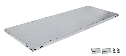 Ripiano aggiuntivo B, 1000 x 500, zincato, incl. 2 staffe di sospensione + 2 supporti per ripiani, ripiani angolari, art. n. 17250-B-ECK