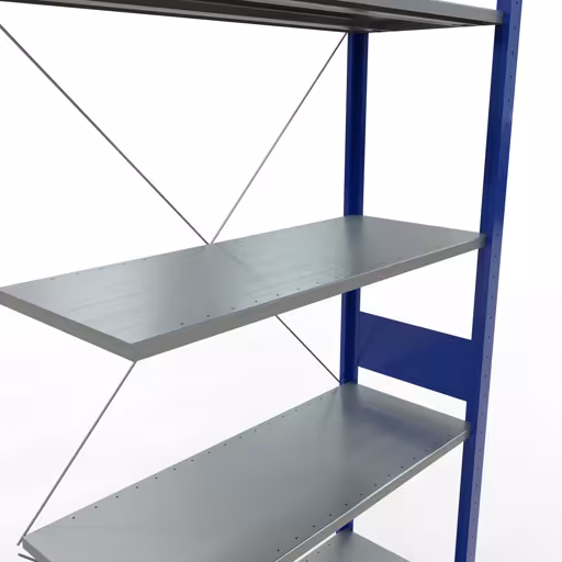 Rayonnage supplémentaire, étagère, système enfichable MULTIplus150, 3000 x 1000 x 400 mm, 7 étagères, traverse, RAL 5010/galvanisé avec le numéro d'article. 12747-B Rayonnage supplémentaire, étagère, système enfichable MULTIplus150, 3000 x 1000 x 400 mm, 7 étagères, RAL 5010/galvanisé de Schulte Lagertechnik de la catégorie des systèmes enfichables