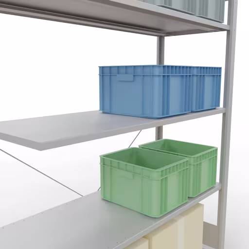 Autre vue de l'article Etagère complémentaire système enfichable 2000x1300x500 mm, type 150 kg, gris clair Une autre vue de l'article système enfichable 2000x1300x500 mm, type 150 kg, gris clair de la catégorie système enfichable