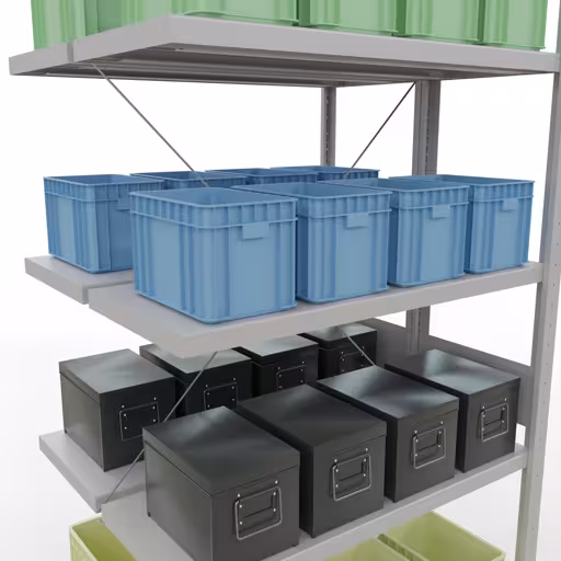 , étagère double, système d'étagères MULTIplus250, 3000 x 1000 x (2x400) mm, 2x7 étagères, gris clair RAL 7035 de Schulte Lagertechnik de la gamme d'étagères