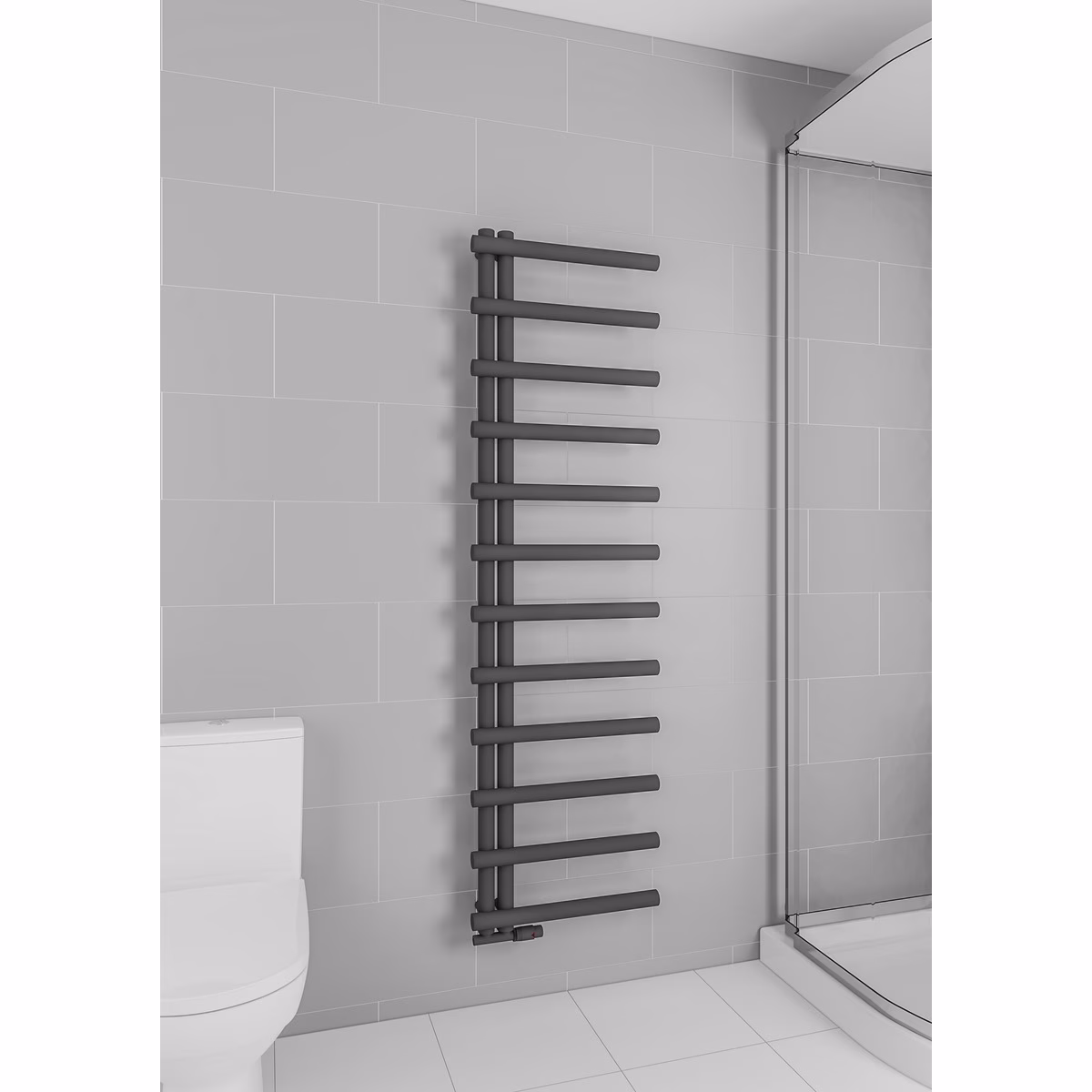 Radiateur de salle de bains Mert Design modèle Metire, noir, 500x1150 mm