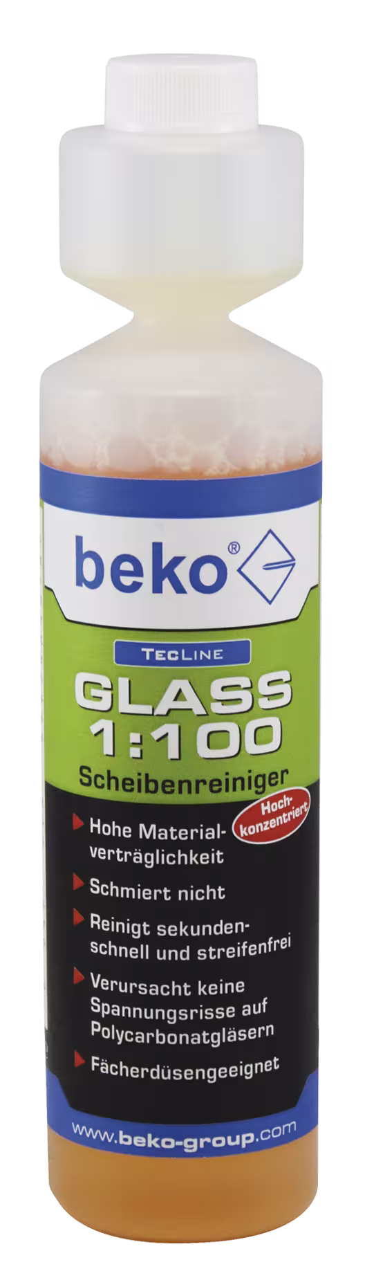 Nettoyant pour vitres TecLine GLASS 1:100, concentré 250 ml de Beko Nettoyant pour pare-brise TecLine GLASS 1:100, concentré 250 ml de la catégorie des produits d'entretien automobile avec réf. 299 5 250