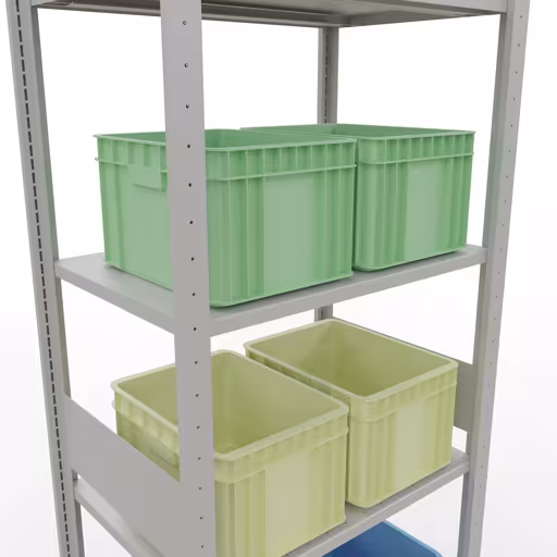 Image supplémentaire de l'article Étagère de base, étagère, système enfichable MULTIplus150, 3000 x 750 x 500 mm, 7 étagères, gris clair RAL 7035 à partir de l'étagère de base