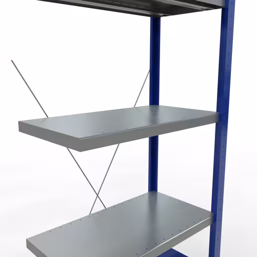 Figure n° 9 de l'article système d'étagères enfichables MULTIplus250, 2000 x 750 x 400 mm, 5 étagères, traverse, RAL 5010 bleu gentiane/galvanisé/galvanisé du groupe de produits système enfichable de Schulte Lagertechnik