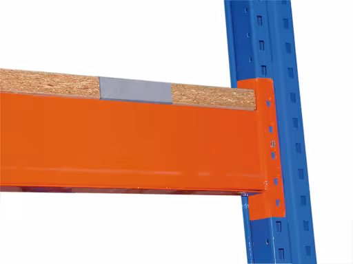 Piano in truciolare per scaffalature portapallet, per profondità binario 50 mm, 800 x 2700 x 38 mm (AxLxP), posizionato, incluse piastre di centraggio della marca Schulte Lagertechnik della gamma scaffalature portapallet