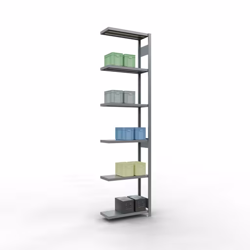 Rayonnage supplémentaire, étagère, système enfichable MULTIplus250, 3000 x 750 x 300 mm, 7 étagères, galvanisé de Schulte Lagertechnik avec le numéro d'article. 12937-75-LR
