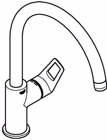 Miscelatore monocomando GROHE per lavello BauLoop 31368 bocca alta cromo