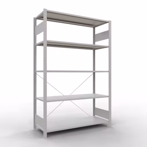 Scaffale base con sistema a innesto 2000x1300x500 mm, tipo 150 kg, grigio chiaro di Schulte Lagertechnik della categoria Sistema a innesto