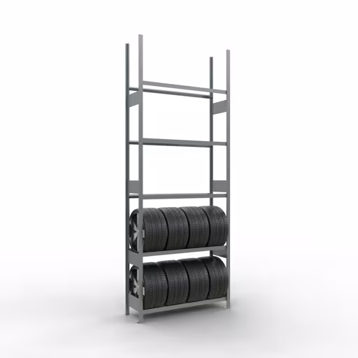 Figure n° 13 de l'article Rayonnage de base, rayonnage pour roues/pneus, 3500 x 1300 x 400 mm, galvanisé, 5 niveaux de stockage avec une charge de compartiment de 150 kg par niveau du groupe de produits des rayonnages à étagères de Schulte Lagertechnik