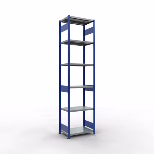Figure n° 13 de l'article étagère de base, étagère, système enfichable MULTIplus250, 3000 x 750 x 500 mm, 7 étagères, RAL 5010 bleu gentiane/galvanisé/galvanisé du groupe de produits système enfichable de Schulte Lagertechnik