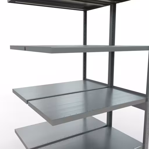 Zusatzbild des Artikels Anbauregal, Doppelregal, Fachbodenregal Stecksystem MULTIplus250, 2500 x 1000 x (2x500) mm (HxBxT), 2x6 Fachböden, Längenriegel, verzinkt Zusatzbild des Artikels Anbauregal, Doppelregal, Fachbodenregal Stecksystem MULTIplus250, 2500 x 1000 x (2x500) mm (HxBxT), 2x6 Fachböden, Längenriegel, verzinkt aus Doppelregale