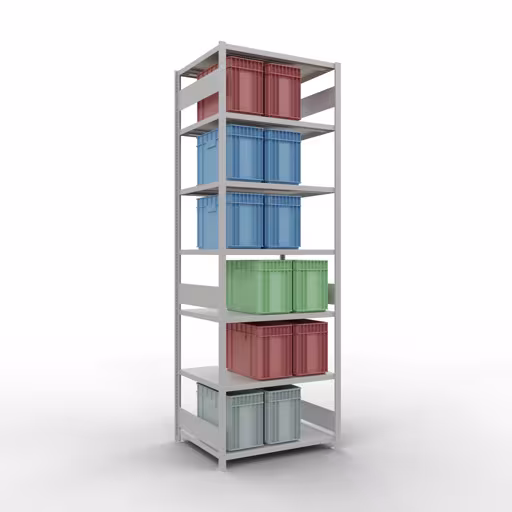 Figure n° 12 de l'article étagère de base, étagère, système enfichable MULTIplus330, 3000 x 1000 x 800 mm, 7 étagères, RAL 7035 gris clair du groupe de produits système enfichable de Schulte Lagertechnik