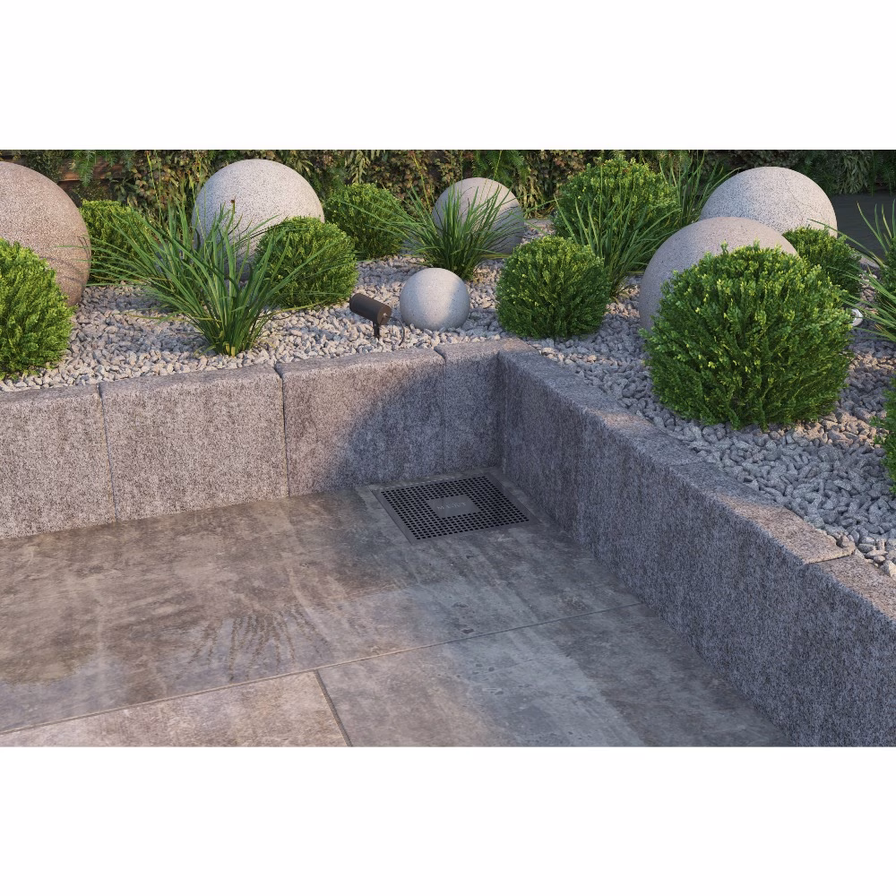 Ohne Text 3963830 MERT ULTRA PLAT 20x20cm Siphon de sol Design "KARE" entièrement en inox, écoulement DIN 50