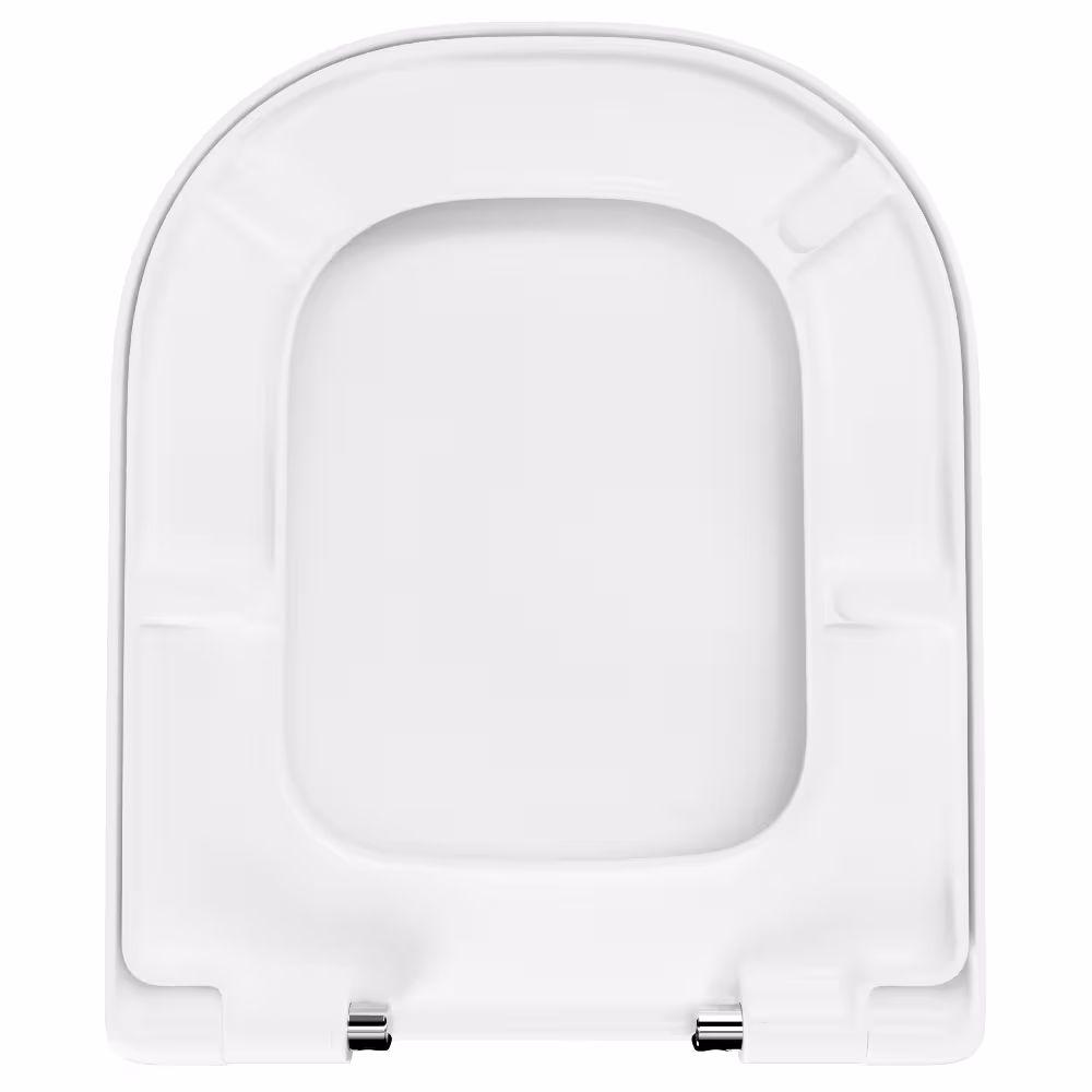 Figura n. 14 dell'articolo sedile WC D900 forma a D bianco con chiusura ammortizzata del gruppo di prodotti in ceramica per bagno della marca LUVETT