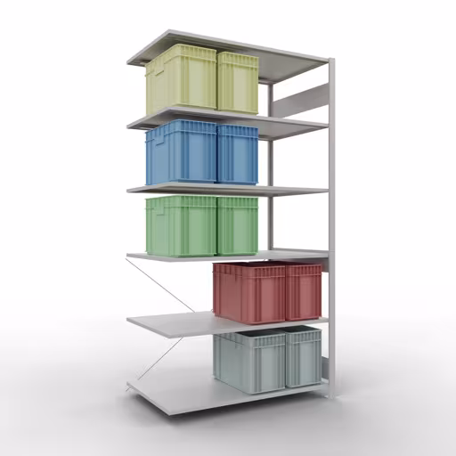 Une autre vue de l'article Etagère complémentaire système enfichable 2500x1300x800 mm, type 150 kg, gris clair Une autre vue de l'article système enfichable 2500x1300x800 mm, type 150 kg, gris clair de la catégorie système enfichable