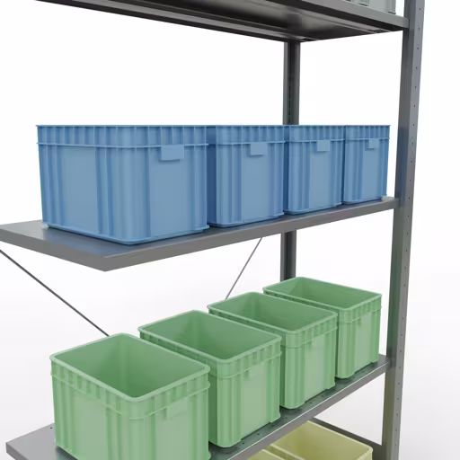 Rayonnage supplémentaire, rayonnage à étagères, système enfichable MULTIplus150, 2000 x 1000 x 400 mm, 5 étagères, traverse, galvanisé - Expressline avec réf. 12745-K Rayonnage supplémentaire, étagère, système enfichable MULTIplus150, 2000 x 1000 x 400 mm, 5 étagères, galvanisé - Expressline de Schulte Lagertechnik de la catégorie des systèmes enfichables